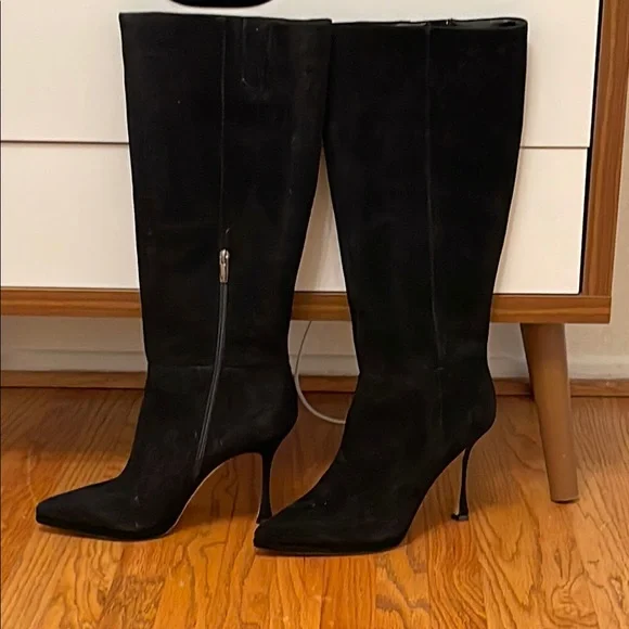 Vince Camuto Black Over the Knee Boots with Stiletto Heel - Picture 2 of 6